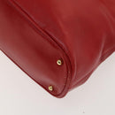 GUCCI Bamboo Hand Bag Leather Red Gold 000 2214 0289 Auth 129921-8