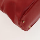 GUCCI Bamboo Hand Bag Leather Red Gold 000 2214 0289 Auth 129921-17