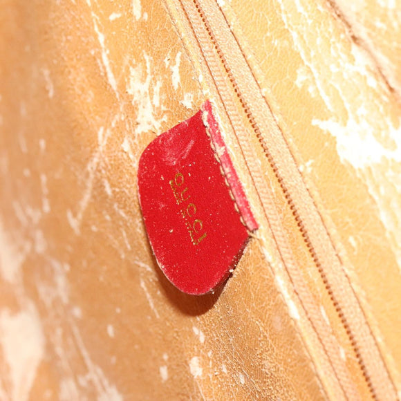 GUCCI Bamboo Hand Bag Leather Red Gold 000 2214 0289 Auth 129921