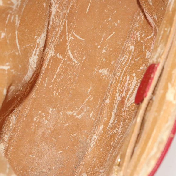 GUCCI Bamboo Hand Bag Leather Red Gold 000 2214 0289 Auth 129921