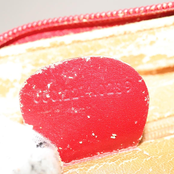 GUCCI Bamboo Hand Bag Leather Red Gold 000 2214 0289 Auth 129921