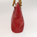 GUCCI Bamboo Hand Bag Leather Red Gold 000 2214 0289 Auth 129921-3