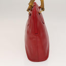 GUCCI Bamboo Hand Bag Leather Red Gold 000 2214 0289 Auth 129921-4