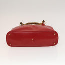 GUCCI Bamboo Hand Bag Leather Red Gold 000 2214 0289 Auth 129921-5