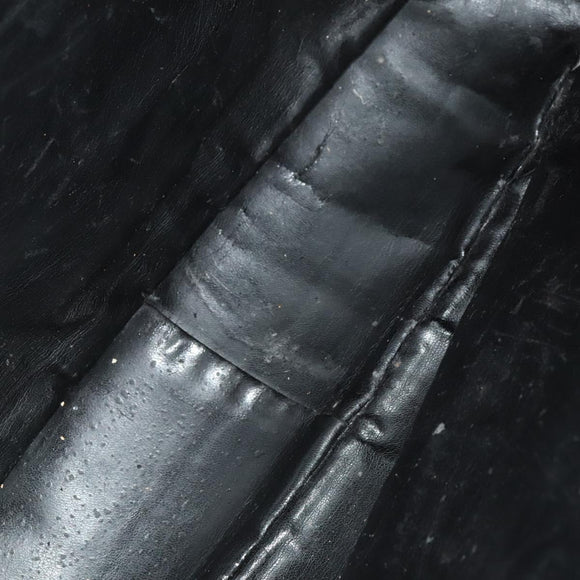 GUCCI Bamboo Hand Bag Leather 2way Black Gold 001 1577 Auth 129922