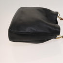 GUCCI Bamboo Hand Bag Leather 2way Black Gold 001 1577 Auth 129922-3