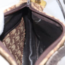 Christian Dior Trotter Canvas Shoulder Bag Brown Gold Auth 129927-18