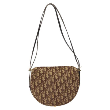 Christian Dior Trotter Canvas Shoulder Bag Brown Gold Auth 129927 - 0