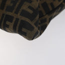 FENDI Zucca Canvas Hand Bag Black Brown Auth 129930-9
