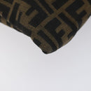 FENDI Zucca Canvas Hand Bag Black Brown Auth 129930-14