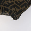 FENDI Zucca Canvas Hand Bag Black Brown Auth 129930-15