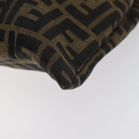 FENDI Zucca Canvas Hand Bag Black Brown Auth 129930