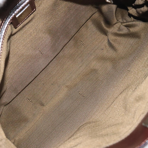 FENDI Zucca Canvas Hand Bag Black Brown Auth 129930