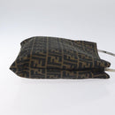 FENDI Zucca Canvas Hand Bag Black Brown Auth 129930-3