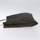 FENDI Zucca Canvas Hand Bag Black Brown Auth 129930-4