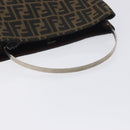 FENDI Zucca Canvas Hand Bag Black Brown Auth 129930-7