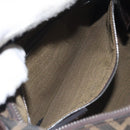 FENDI Zucca Canvas Shoulder Bag Black Brown Auth 129931-19