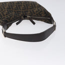 FENDI Zucca Canvas Shoulder Bag Black Brown Auth 129931-7