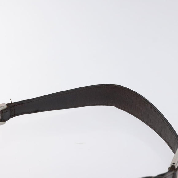 FENDI Zucca Canvas Shoulder Bag Black Brown Auth 129931