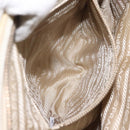 PRADA Hand Bag Nylon Leather Beige Gold Auth 129935-22