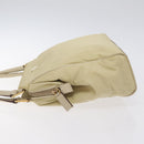 PRADA Hand Bag Nylon Leather Beige Gold Auth 129935-4
