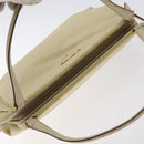 PRADA Hand Bag Nylon Leather Beige Gold Auth 129935-6