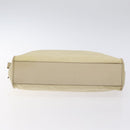 PRADA Hand Bag Nylon Leather Beige Gold Auth 129935-5