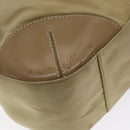 PRADA Tote Bag Nylon Leather Beige Silver Auth 129939-14