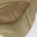 PRADA Tote Bag Nylon Leather Beige Silver Auth 129939-16