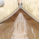 PRADA Tote Bag Nylon Leather Beige Silver Auth 129939-20
