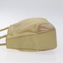 PRADA Tote Bag Nylon Leather Beige Silver Auth 129939-4