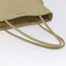 PRADA Tote Bag Nylon Leather Beige Silver Auth 129939-7