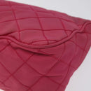 PRADA Pouch Nylon Pink Silver Auth 129940-16