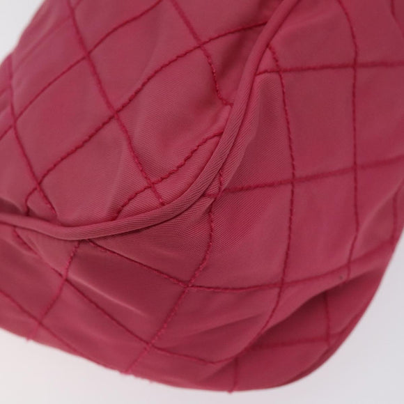 PRADA Pouch Nylon Pink Silver Auth 129940