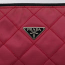 PRADA Pouch Nylon Pink Silver Auth 129940-8
