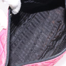 PRADA Pouch Nylon Pink Silver Auth 129940-11