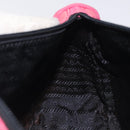 PRADA Pouch Nylon Pink Silver Auth 129940-18