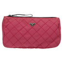 PRADA Pouch Nylon Pink Silver Auth 129940-13