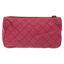 PRADA Pouch Nylon Pink Silver Auth 129940-2