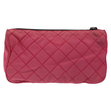PRADA Pouch Nylon Pink Silver Auth 129940 - 0