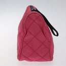 PRADA Pouch Nylon Pink Silver Auth 129940-4