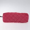 PRADA Pouch Nylon Pink Silver Auth 129940-6