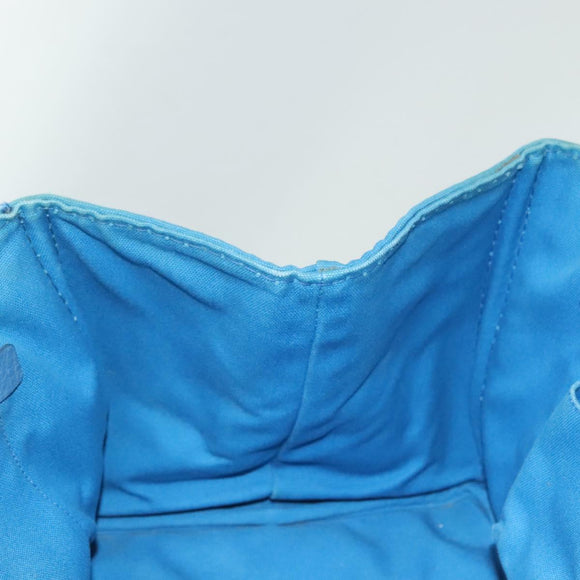 PRADA Canapa GM Hand Bag Canvas Blue Gold Auth 129943