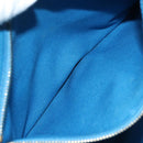 PRADA Canapa GM Hand Bag Canvas Blue Gold Auth 129943-11