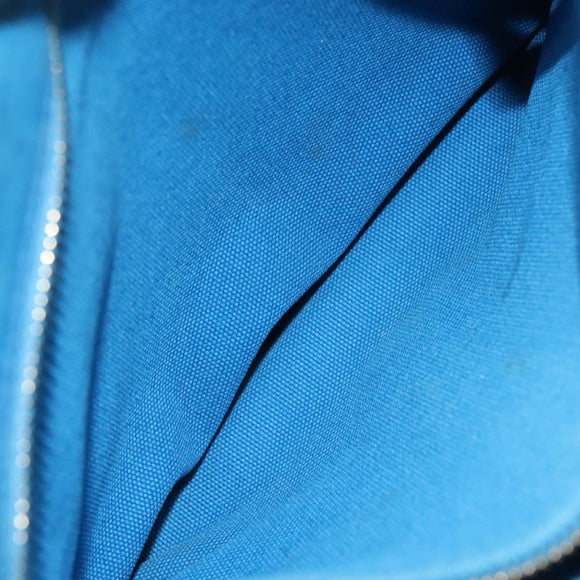 PRADA Canapa GM Hand Bag Canvas Blue Gold Auth 129943