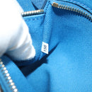 PRADA Canapa GM Hand Bag Canvas Blue Gold Auth 129943-12