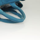 PRADA Canapa GM Hand Bag Canvas Blue Gold Auth 129943-7