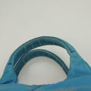 PRADA Canapa GM Hand Bag Canvas Blue Gold Auth 129943-8
