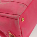 PRADA Kanapa PM Hand Bag Canvas Pink Silver Auth 129944-10
