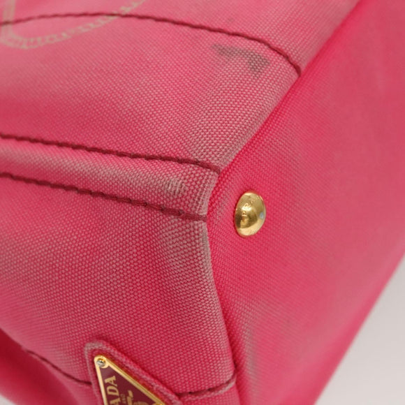 PRADA Kanapa PM Hand Bag Canvas Pink Silver Auth 129944